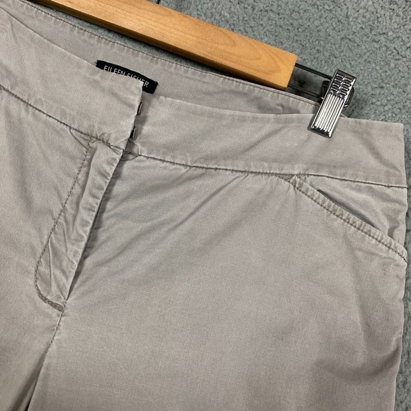 Eileen Fisher Chino Pants Women's‎ 8 Cropped Taupe Straight Leg Relaxed Twill - Picture 3 of 9